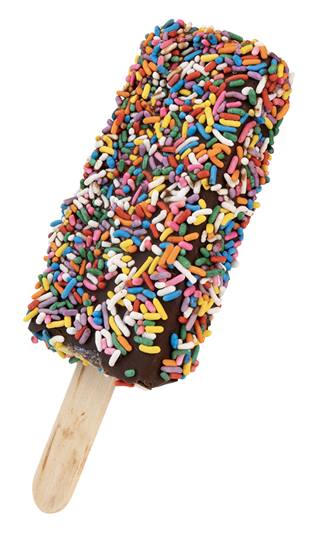 Chocolate covered Popsicles with toppings